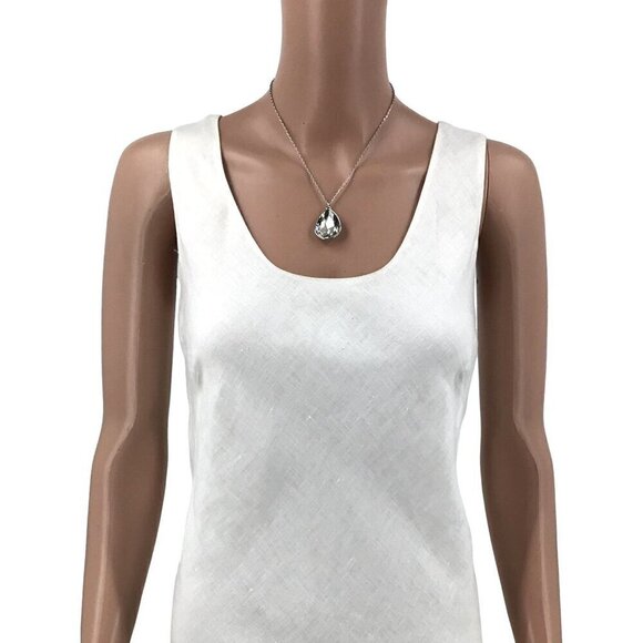 Teardrop Pendant Necklace Silver Tone Adjustable Length Casual Career - Picture 2 of 2